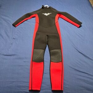 Sea Skin Wetsuit Youth 8 Black Red Excellent 3mm‎ Full Body Neoprene Scuba Surf